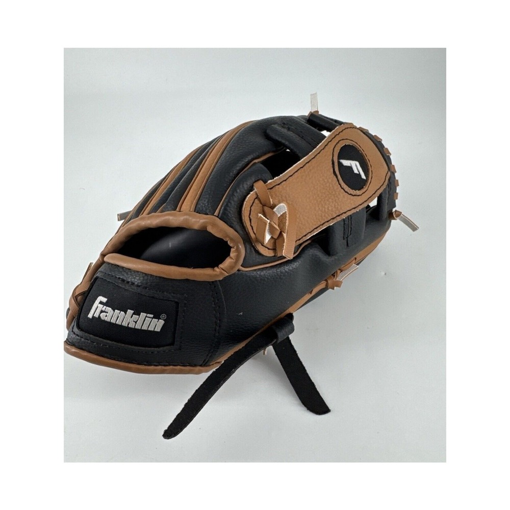 Baseball RHT Catching Mitt Youth Size Left Hand Franklin 4809 9.5" Black Brown